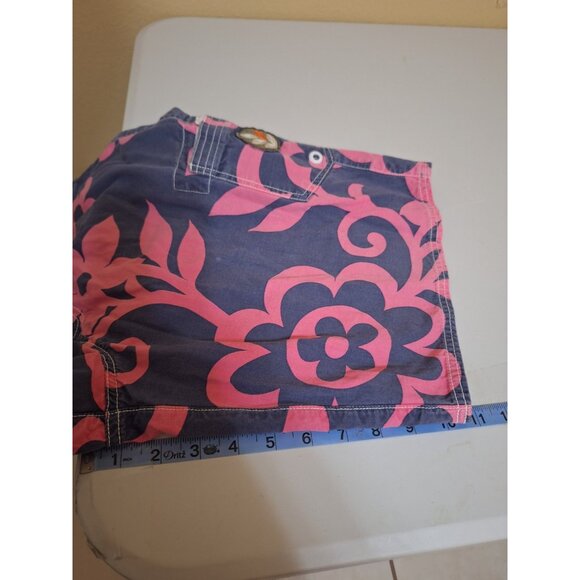 EVER Swim Shorts Trunks Mens 30 Board Cargo Pink Tropical Floral Beach Cotton US - Picture 9 of 10